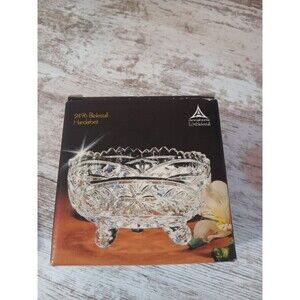 Vintage Crystal Dish Imperlux Genuine Lead 24% Annahutte West Germany Box 1950s
